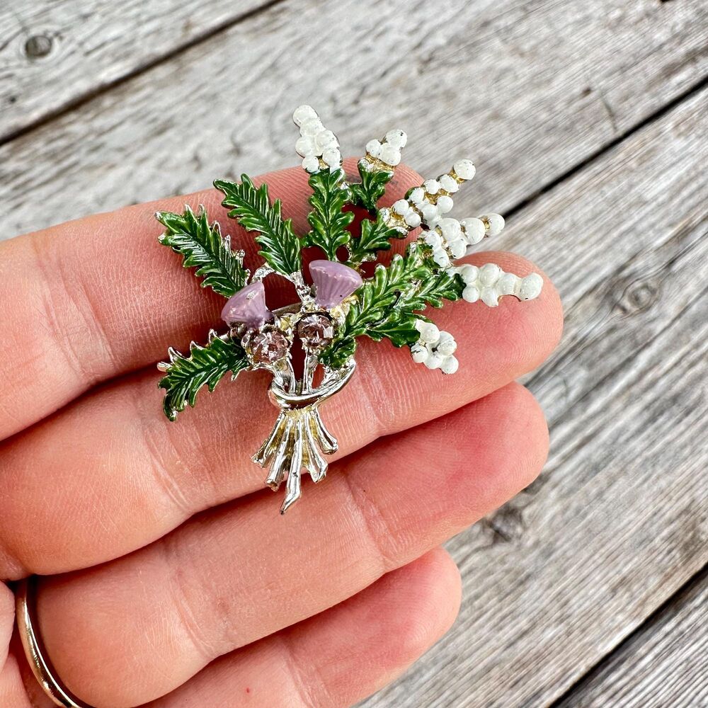 Vintage Jewelry Floral Brooch Flower Bouquet Brooch Dainty Jewelry Shabby Chic P